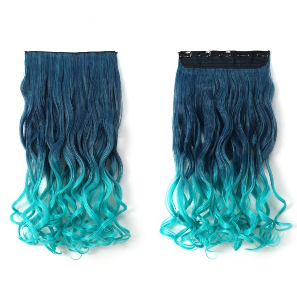 OneDor 20" Curly 3/4 Full Head DipDye TwoTone Color Clip in Hair