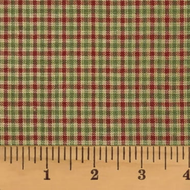 JCS Country Christmas Red Green Plaid Homespun Cotton Fabric Sold by the Yard
