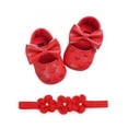 thumbnail image 2 of Coduop Baby Girls Soft Sole Floral Princess Prewalker Wedding Dress with Headband, 2 of 5