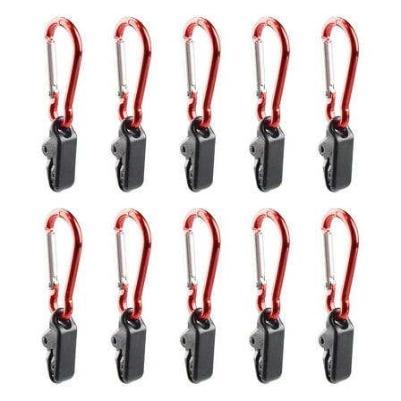 Huhudde 10Pcs proof Tarpaulin Alligators Clip Tighten Grip with Carabiner Outdoor Camping Tent Clip Awning Tarp Clamps