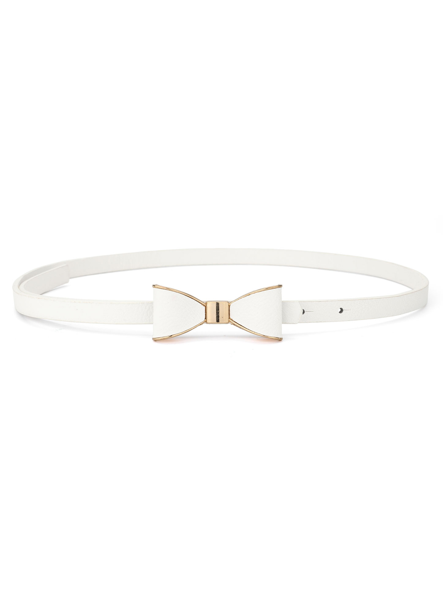 white thin belt