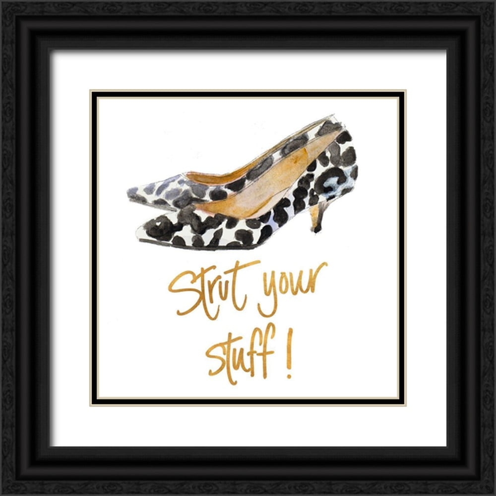 Loreth Lanie 12x12 Black Ornate Wood Framed with Double Matting Museum Art Print Titled - Strut Your Stuff!