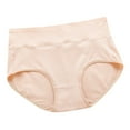 thumbnail image 2 of Rigardu Hot Sale!! Women's Cotton Underwear High Waisted Full Coverage Ladies Soft Strech Breathable Panties Women's High Waist Hip Plus Size Pure Postpartum Abdomen Briefs Khaki L, 2 of 3