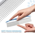 thumbnail image 5 of Poodle Pet Cat and Dog Grooming Comb with Stainless Steel Teeth, 2 Pack (Blue), 5 of 8
