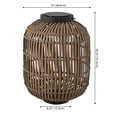 thumbnail image 2 of JONATHAN Y Nara 20.5" Modern Global Faux Rattan Integrated Indoor/Outdoor LED Solar Powered Lantern, Light Brown/Black, JYL2600B, 2 of 4
