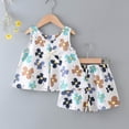 thumbnail image 4 of CYRBOKO Toddler Girls Outfit Sets, Sleeveless Summer Soft Elastic Waist Casual Loungewear Sets Dark Blue Size 2-3 T, 4 of 8