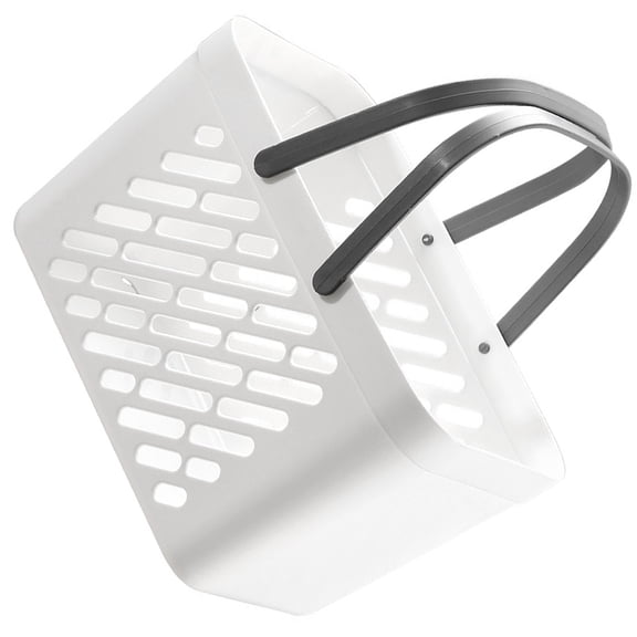 UPOUART White Small Plastic Storage Basket with Handle for Bathroom, Kitchen, and Home Organization