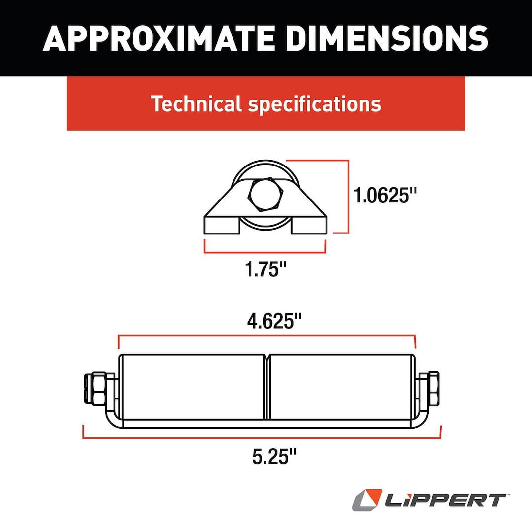 Lippert Components 320500 - In-Wall Slide-Out J-38 Roller for Lippert Components In-Wall Slide-Out Systems