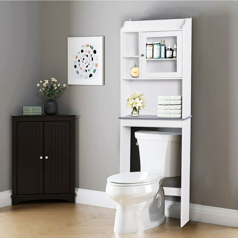 Soges 3-Tier Toilet Storage Rack Freestanding Bathroom Toilet Shelf, Space  Saver Bathroom Shelf, Brown 
