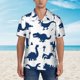 thumbnail image 2 of Fotbe Cute Cartoon Dinosaurs Camisa Hawaiana para Hombre Unisex – Camisa Casual de Verano con Botones de Manga Corta de Algodón y Lino,3X-Large, 2 of 7