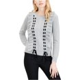 thumbnail image 2 of maison Jules suéter de encaje con volantes para mujer, gris, extragrande, 2 of 2