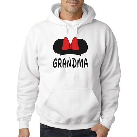 557 - Hoodie Grandma Fan Minnie Mouse Ears Bow Family Sweatshirt
