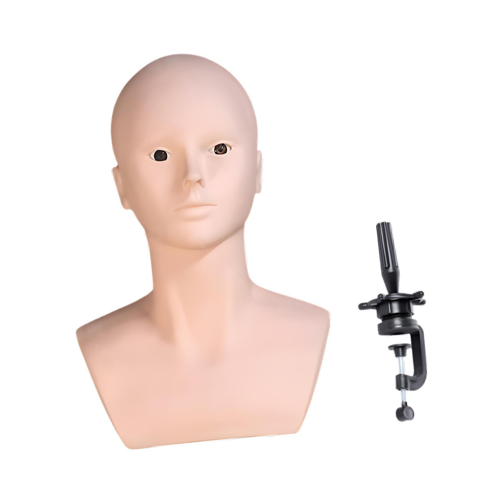 EHJRE Mannequin Bald Head,Wig Stand,Sturdy,Makeup Training Head,Professional,Lightweight Display Wig Display Head Manikin Head , with holder