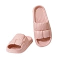 thumbnail image 4 of Wensltd Women Flat Slide Slippers Open Toe Soft Sole Lightweight Wide Width Daily Outdoor Walking Slippers Pink, 4 of 5