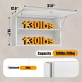 thumbnail image 3 of Metal Garage Wall Cabinet, Wall Storage Cabinet with Locking Door, Adjustable Shelf, Wall Mount Shop Cabinet, Flip Up Wall Mounted Cabinet, White Upper Storage Steel Tool Cabinet, Assembly Required, 3 of 16