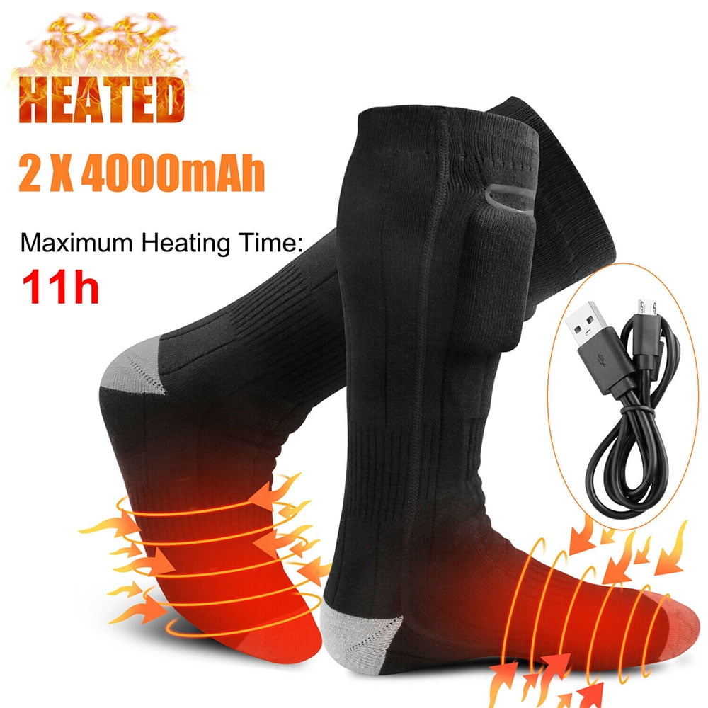 Washable Electric Heated Socks Rechargeable Battery Winter Foot Warmer Men Women 