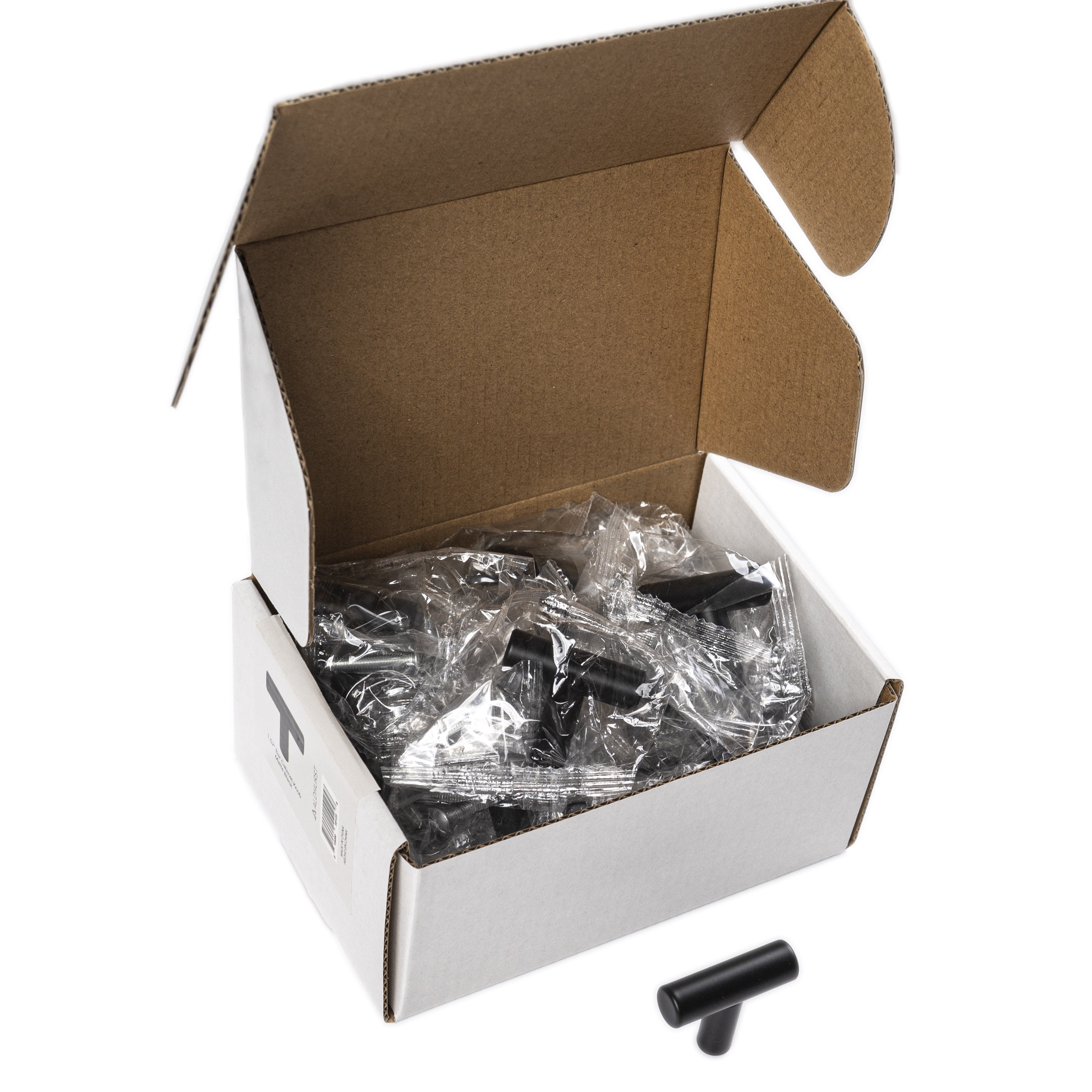Aldhurst 30 Pack 1.5 inch Cabinet T-Knob Matte Black Stainless Steel (0.04lb)