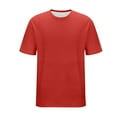 thumbnail image 5 of Vmvidoty Mens Solid Color Loose Crew Neck Elastic Short Sleeve Workout Tops Sports Red XXXXXL( Men's or Men's Big & Tall ), 5 of 5
