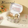 thumbnail image 3 of Delamu Makeup Bag Set, Travel Cases for Women, Cute Zipper Makeup Pouch,Makeup bag organizer 3 Pcs, 3 of 9