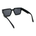thumbnail image 4 of Rubberized Soft Matte Luxury Thick Horn Rim Mobster Sunglasses All Black, 4 of 4