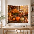 thumbnail image 5 of Autumn Harvest Still Life by a Golden Forest, Cozy Rustic for Nature Lovers, Seasonal Wall Art, Thanksgiving Hostess Gift, Tapestry Wall Hanging for Dining Room and Den, 5 of 7