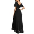 thumbnail image 5 of ROMANCE VICTORY Women's Short Sleeve V Neck Floor-length Empire Waist Bridesmaid Prom Dress, 5 of 10