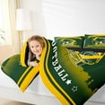 thumbnail image 4 of Homewish Rugby Helmet Print Bedding Comforter Set for Boys, Green Yellow Football Soccer Twin Comforter Sets, Sports Theme Reversible Bedding Set, Super Cozy Room Decor, 2-Piece, 4 of 8