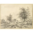thumbnail image 2 of Bruno van Straaten 24x19 Black Ornate Framed Double Matted Museum Art Print Titled: Goatherd, Goats on Road Near Carriage and House, 2 of 5