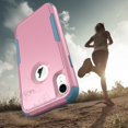 thumbnail image 7 of Apple IPhone XR Heavy Duty Defender Case, Dteck Hybrid Rugged Shockproof Cover For iPhone XR,Pink + Green, 7 of 7