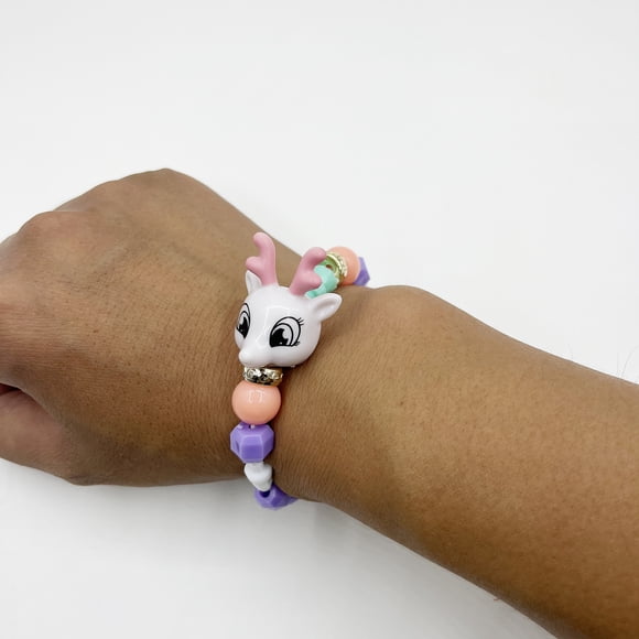 Transformable Animal Charm Bracelet – Reconfigurable Beaded Bracelet That Shapes into Unicorns, Mouse & More – Assorted Pastel Colors