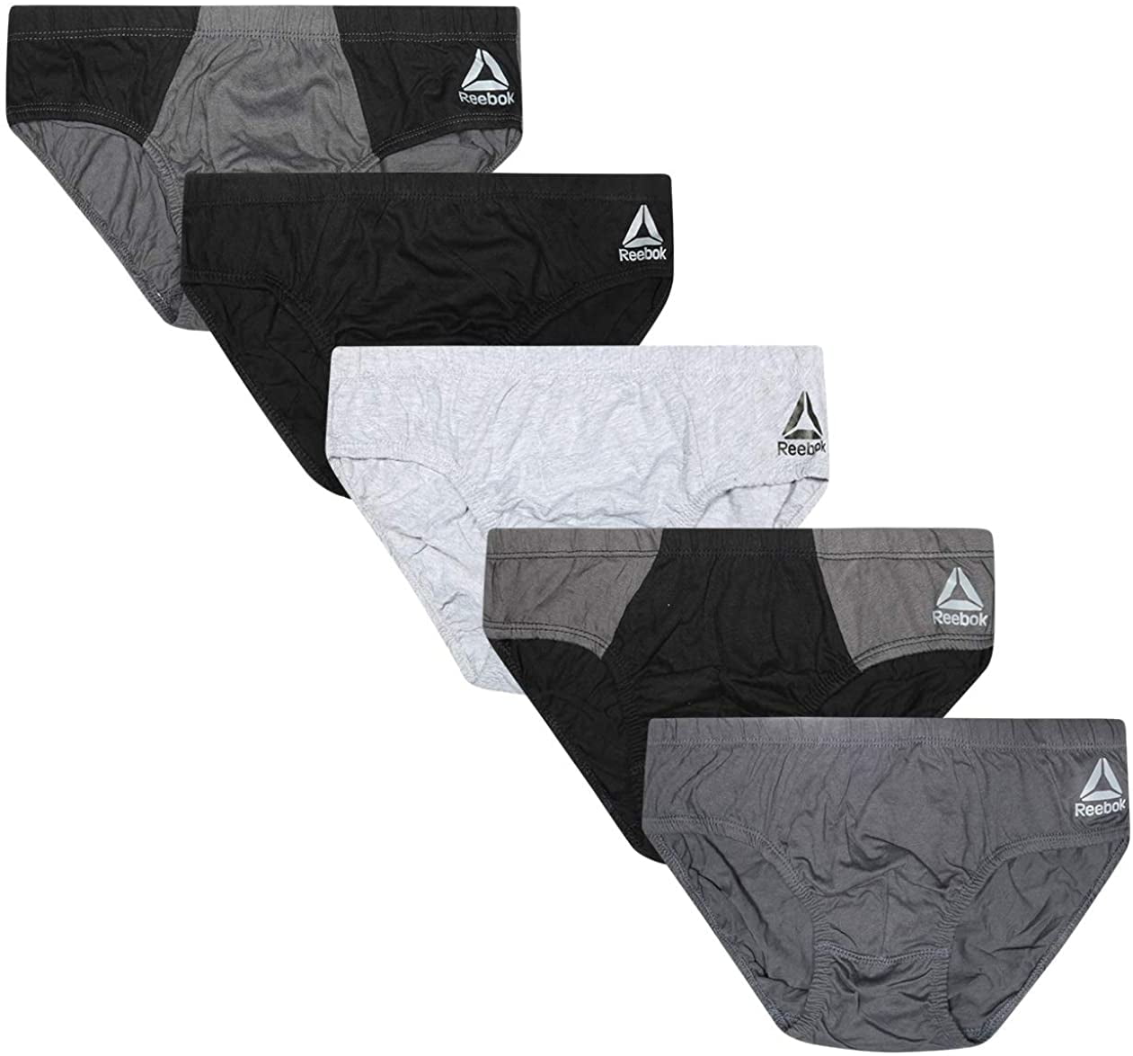 Reebok Men's Low Rise Underwear Briefs (5 Pack), Blacks/Greys, Small Walmart Canada
