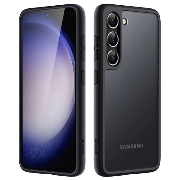 JETech Matte Case for Samsung Galaxy S23  / S23 Plus 5G 6.6-Inch, Frosted Translucent Back Protective Slim Phone Cover, Anti-Fingerprints (Black)