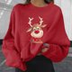 thumbnail image 3 of Sudaderas cortas estampadas de manga larga informales para mujer a la moda navideña Pompotops gfhjh8446, 3 of 4