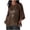 Brown, variant on YUGYXL Casual Gauze Shirt for Women 3/4 Sleeve Loose Fit Linen Tops Comfy Soft Lightweight Tunic Tee Summer Vacation Blouse Orange M