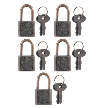 PatungKu 5Pcs Diary Padlocks Key Lock Zincs Alloy Locker Padlock With Key Easy to Use