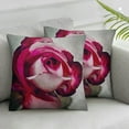 thumbnail image 3 of Red Rose with White Watercolor' Floral Throw Cushion Pillow Cover for Living Room, Sofa  Round, 3 of 7