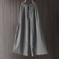 thumbnail image 4 of leijia Linen Wide Leg Pants Women Drawstring Long Pants Casual Loose Fit Elastic Waisted Palazzo Pants Summer Lounge Trousers with Pockets, 4 of 9