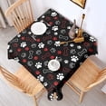 thumbnail image 2 of Paw Prints and Bones Square Tablecloth,Waterproof Square Table Cover,Wipeable Spillproof Washable Table Cover for Home Kitchen Party Decor 52"x52"(132x132cm), 2 of 6