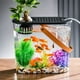 thumbnail image 5 of Pecera de plástico transparente ovalada con tapa, micropaisaje, para sala de estar, oficina, escritorio, pequeños adornos decorativos, pecera de peces de colores, 5 of 6