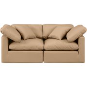 Meridian Furniture Indulge 140 Vegan Leather Modular Sofa in Tan