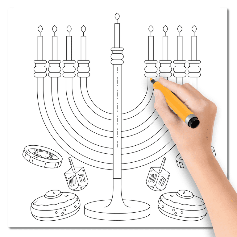 Color Your Own Star of David Menorah Magnet photo 4