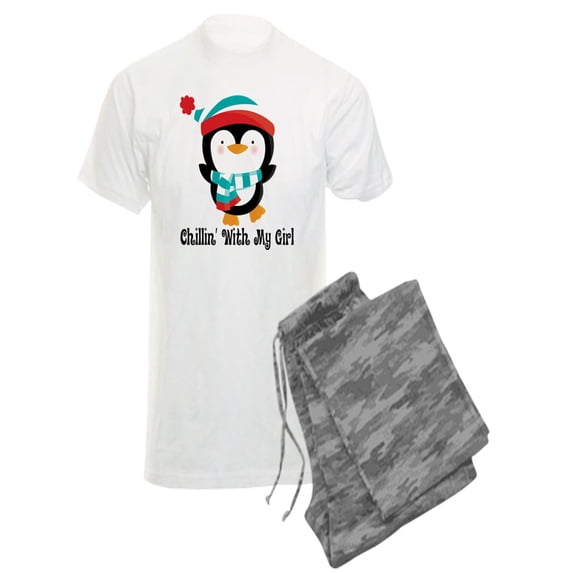 CafePress - Chillin With My Girl Penguin - Men's Light Pajamas