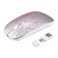 thumbnail image 2 of Laptop 2.4Ghz Gaming Mouse inalámbrico Oficina en casa Portátil Luz colorida 1200 DPI Ratones recargables ajustables con receptor USB Gris plateado Methold EL005441-02B, 2 of 2