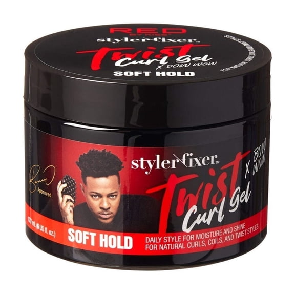 RED by Kiss X Bow Wow Styler Fixer Twist Curl Gel, Soft Hold for Afro Hair, Moisturizing with Coconut Scent, Ideal for 360 Waves & Twists, Nourished and Naturally Shiny