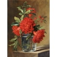 thumbnail image 2 of Van Spaendonck, Gerard 19x24 Gold Ornate Wood Framed with Double Matting Museum Art Print Titled - Red Carnations and a Sprig of Berries, 2 of 4