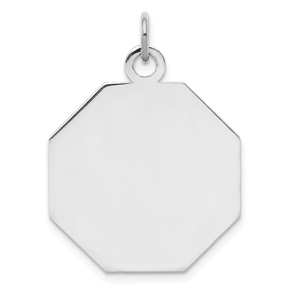 Beautiful Sterling silver 925 sterling Sterling Silver Rh-plt Engraveable Polished Front//Satin Back Disc Charm