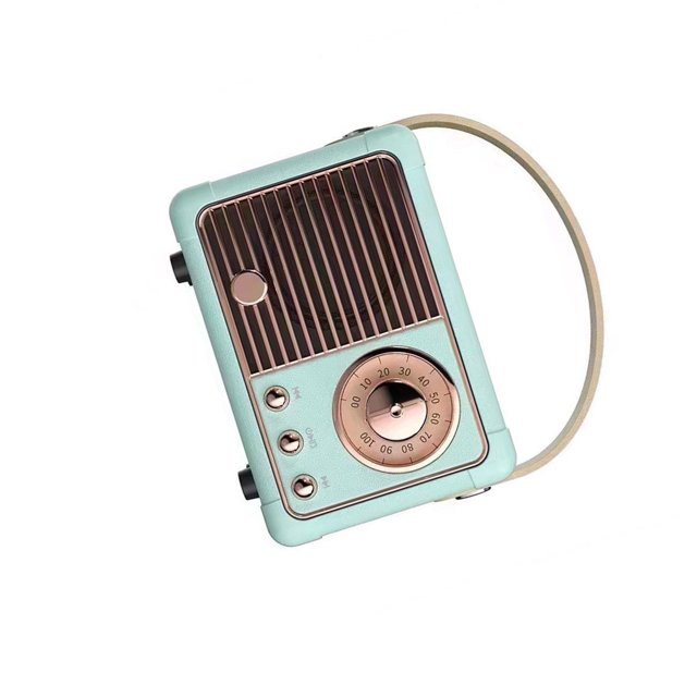 Tholdsy Altavoz ABS compatible con Bluetooth 5,0, electroplaca inalámbrica, bonita manija de elevación, perilla de volumen de 400mAh, caja de sonido Cables de audio/vídeo Azul