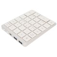thumbnail image 3 of Teclado numérico Mini USB recargable con cable 28 teclas fino portátil aleación de aluminio blanco plateado, 3 of 5