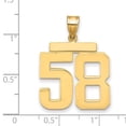 thumbnail image 2 of 14k Yellow Gold Polished Finish Large Size Number 58 Charm Pendant, 2 of 4