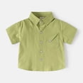thumbnail image 2 of Wxirdiow Shirts for Toddler Boys' Tops Toddler Baby Boys Short Sleeve Polo T-Shirt Cute Cartoon Print Tops Button Baby Boy Clothes Green Size,4-5 Years, 2 of 4